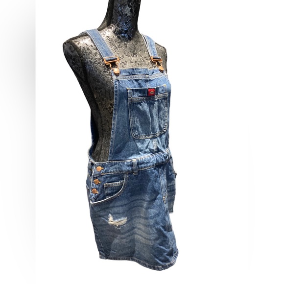 Dickies Women’s Distressed Skirt Overalls, XL - Picture 3 of 11